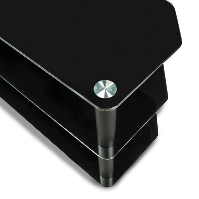 Mount-It! Floor Standing TV Stand W/ 3 Tiered Tempered Glass Equipment Shelves | Entertainment Center W/ Glass Shelves & Flat Screen Mounting Bracket 6 Mount-It! Floor Standing TV Stand W/ 3 Tiered Tempered Glass Equipment Shelves | Entertainment Center W/ Glass Shelves & Flat Screen Mounting Bracket - Image 4