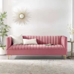 Shift Channel Tufted Performance Velvet Sofa - Modway -Lush Living Store GUEST ef645128 6f72 4371 b73b 3389899dcdaf