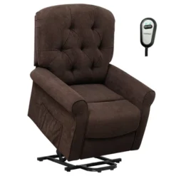 Costway Power Lift Recliner Chair Sofa For Elderly W/ Side Pocket & Remote Control BlackBrown -Lush Living Store GUEST ef7a17b1 c9c3 494b a919 e0ab91c80e48
