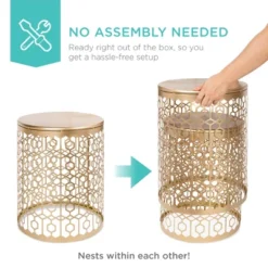 Best Choice Products Set Of 2 Decorative Nesting Round Patterned Accent Side Coffee End Table Nightstands -Lush Living Store GUEST ef8ad89b 87ad 46cc a92c 66fcaa223c8d