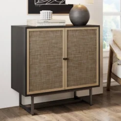 Kova Wood And Rattan Storage Cabinet - Nathan James -Lush Living Store GUEST efbdfd3b a68f 4f18 b202 7beebff7f993