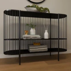 Contemporary Metal Console Table Black - Olivia & May -Lush Living Store GUEST efef479a 9bc5 4165 9b10 2fdea68c6d6e