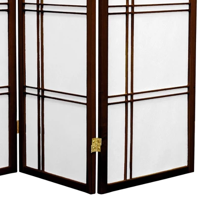 3 Ft. Tall Double Cross Shoji Screen - Walnut (5 Panels) - Oriental Furniture 4 3 Ft. Tall Double Cross Shoji Screen - Walnut (5 Panels) - Oriental Furniture - Image 2
