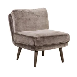 Sophie Armless Slipper Chair Mink Brown Faux Fur - Adore Decor