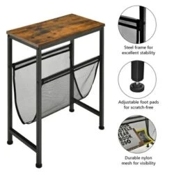 Costway Narrow End Table Magazine Holder Sling Industrial Accent Console Table -Lush Living Store GUEST f03f843d 80bf 45d1 94e3 d83cd49bfad0