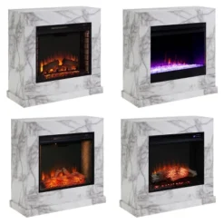 Dridun Faux Marble Fireplace White/Gray - Aiden Lane 33 Dridun Faux Marble Fireplace White/Gray - Aiden Lane -Lush Living Store GUEST f04d2cfd 27d2 4f93 bb86 60ec7b57b1b3
