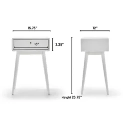 Rory One Drawer Side Table White - Adore Decor -Lush Living Store GUEST f0952b95 1aba 4c57 aa3a b1fc77b0e7c7