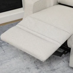 HOMCOM Electric Power Recliner Armchair With USB Charging Station, Sofa Recliner With Linen Upholstered Seat And Retractable Footrest, Cream White -Lush Living Store GUEST f0f23546 1549 4ff0 afe7 1ca1930a9daa