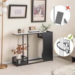 Costway 43.5'' Console Table With Faux Marble Top & 2 Storage Compartments Entryway Hallway -Lush Living Store GUEST f13badd9 180b 429a a7ec fedff119e5e0