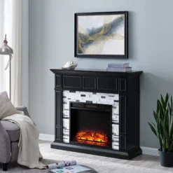 Dalmen Marble Fireplace Black - Aiden Lane -Lush Living Store GUEST f17170d0 2853 41fa 999c 326334003e27