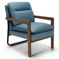 Costway Modern Accent Armchair Lounge Chair W/ Rubber Wood Legs & Steel Bracket -Lush Living Store GUEST f1cf9414 b93f 47c9 98e4 b55676d50d2a