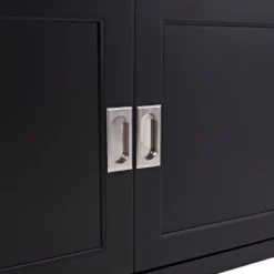 Sliding Door Transitional Wood Storage TV Stand For TVs Up To 80" Black - Saracina Home -Lush Living Store GUEST f1d66005 457d 485f a2c1 9b8e6244b87c