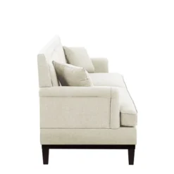 81.8" Upholstered Country Loveseat Sofa With Wooden Legs And Two Throw Pillows-ModernLuxe -Lush Living Store GUEST f1fb245e ddb1 47ec 8d5b 31073f1b0676