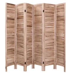 Costway 67'' High 6 Panel Room Divider Furniture Classic Venetian Wooden Slat Home -Lush Living Store GUEST f2220a66 750b 4f46 91c7 46b37a5ba537