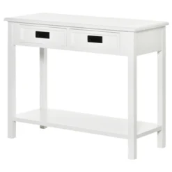 HOMCOM Console Table With 2 Storage Drawers And Open Shelf, Modern Sofa Table For Hallway, Living Room, Or Bedroom, White -Lush Living Store GUEST f2954298 9410 4368 9a9c b96810a9a6f5