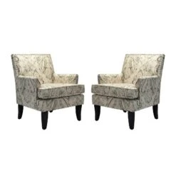 Set Of 2 Sara Upholstered Accent Arm Chair With Nail Head Trim | Karat Home-Stripe Red -Lush Living Store GUEST f2dfea69 b455 4624 95ab 7440e40cb5b9