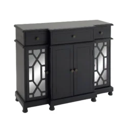 Glam Mirror And Wood Storage Cabinet Black - Olivia & May -Lush Living Store GUEST f2f4ab39 6136 47a1 a5ba 1efd0b87f078