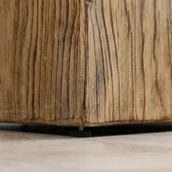 HOMCOM Decorative Side Table With Square Tabletop, Rustic Concrete End Table With Wood Grain Finish, For Indoors And Outdoors, Natural -Lush Living Store GUEST f3132016 a09e 4e01 ab6e ccdbf6235db4