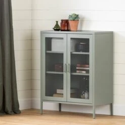 Crea Metal Mesh 2 Door Accent Cabinet - South Shore