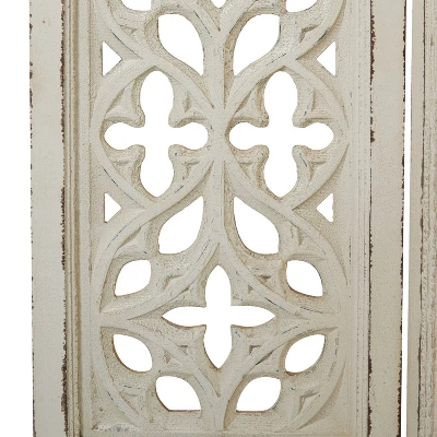 Country Cottage Wood Room Divider Screen White - Olivia & May 4 Country Cottage Wood Room Divider Screen White - Olivia & May - Image 2