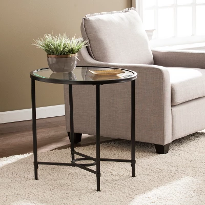 Dickinson Metal/Glass Oval Side Table Black - Aiden Lane 4 Dickinson Metal/Glass Oval Side Table Black - Aiden Lane - Image 2