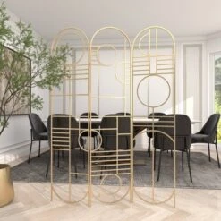 Modern Metal Room Divider Screen Gold - Olivia & May -Lush Living Store GUEST f3c8cf13 b00b 49c8 b9e2 4be0f1f2e032