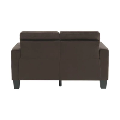 Lantana Tufted Microfiber Loveseat In Chocolate - Lexicon 6 Lantana Tufted Microfiber Loveseat In Chocolate - Lexicon - Image 4