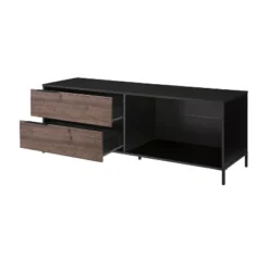 Wood And Metal TV Stand For TVs Up To 58" Brown/Black - The Urban Port