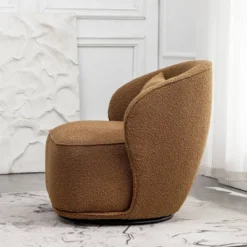 Boucle Upholstered Swivel Barrel Chair - Kinwell -Lush Living Store GUEST f45d9274 c66a 4549 b526 4b424c8510d2