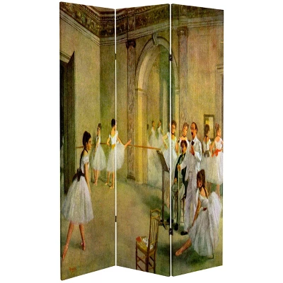 6" Double Sided Works Of Degas Room Divider Dancers - Oriental Furniture 3 6" Double Sided Works Of Degas Room Divider Dancers - Oriental Furniture