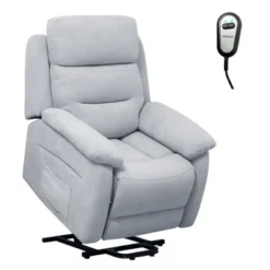 Costway Power Lift Recliner Chair Sofa For Elderly W/ Side Pocket & Remote Control GreyBrown -Lush Living Store GUEST f5126e54 e89d 44b2 969b f2bcec2581d9