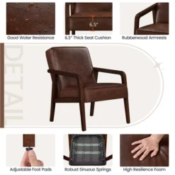 Yaheetech Modern Faux Leather Upholstered Accent Chair Armchair 14 Yaheetech Modern Faux Leather Upholstered Accent Chair Armchair -Lush Living Store GUEST f5778950 f191 4026 941e e83917cfa091