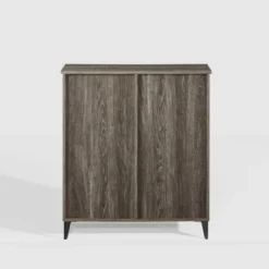 Transitional Glass And Grooved Door Accent Cabinet - Saracina Home -Lush Living Store GUEST f6296844 c570 4382 9c11 7231fab45bcf