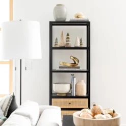 Console Table With Woven Rattan Shelf Black - Threshold™ Designed With Studio McGee -Lush Living Store GUEST f71b8141 512b 4383 9135 4f0d694163bd