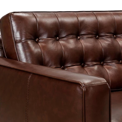 81" Wesley Genuine Leather Power Footrest Tuxedo Arm Sofa - Armen Living 6 81" Wesley Genuine Leather Power Footrest Tuxedo Arm Sofa - Armen Living - Image 4