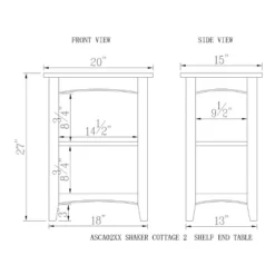 Shaker Cottage Wood 2 Shelf End Table - Alaterre Furniture -Lush Living Store GUEST f7added4 b13c 431d a898 061b9ce346e3