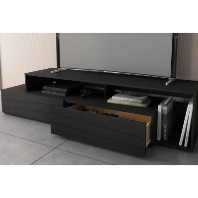 Tonik TV Stand For TVs Up To 80" Black - Nexera 3 Tonik TV Stand For TVs Up To 80" Black - Nexera