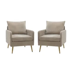 Set Of 2 Giovann Wooden Upholstered Accent Chair Comfy Armchair | Karat Home -Lush Living Store GUEST f7e80b5e dde4 49e8 9614 e9942da1fb7f