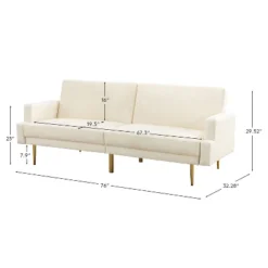 Lanna 76"Wide Vegan Leather Modern Style Convertible Futon Sofa Bed For Living Room Guest Bedroom | ARTFUL LIVING DESIGN -Lush Living Store GUEST f825eb1e 1572 433c 8583 0527f745eeaf