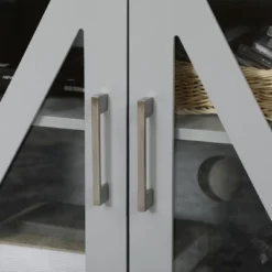 HOMCOM TV Cabinet Stand For TVs Up To 58", Entertainment Center With Adjustable Shelves, 4 Glass Doors And 4 Cable Holes For Living Room, Gray 11 HOMCOM TV Cabinet Stand For TVs Up To 58", Entertainment Center With Adjustable Shelves, 4 Glass Doors And 4 Cable Holes For Living Room, Gray -Lush Living Store GUEST f8bcda7a 4867 4f94 9b6d eeecff453e10