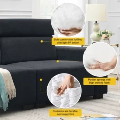 87" Velvet 2-Seater Sectional Sofa With Multi-Angle Adjustable Headrest - ModernLuxe -Lush Living Store GUEST f8e81b6f 1323 4830 9a3c 96fad217905c