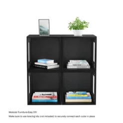 Hastings Home End Table, Stackable Modular Cube With Open Sides, Black -Lush Living Store GUEST f8ed9c06 8fa0 4ec4 abb0 74f2a1d95914
