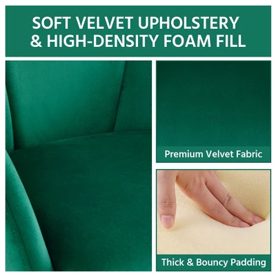 Yaheetech Velvet Armchair Accent Chair With Metal Legs For Living Room/Bedroom 9 Yaheetech Velvet Armchair Accent Chair With Metal Legs For Living Room/Bedroom - Image 7