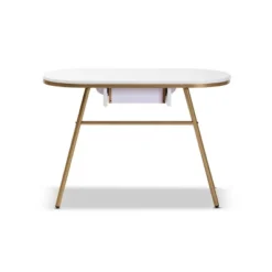 Mabel Metal Console Table With Faux Marble Tabletop Gold - Baxton Studio -Lush Living Store GUEST f97bef0c 03cf 44a8 bcf8 4b4418c6198e