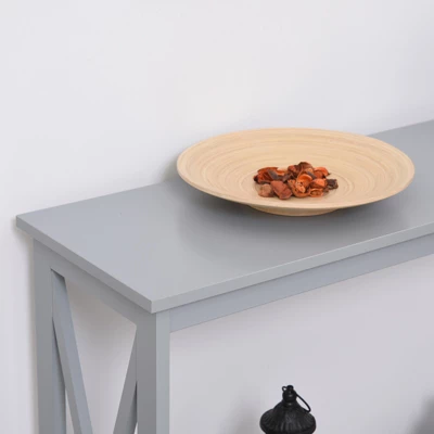 HOMCOM 2-Tier Console Table, Sofa Side Table With Storage Shelf, X Design For Entryway, Living Room, And Hallway 6 HOMCOM 2-Tier Console Table, Sofa Side Table With Storage Shelf, X Design For Entryway, Living Room, And Hallway - Image 4