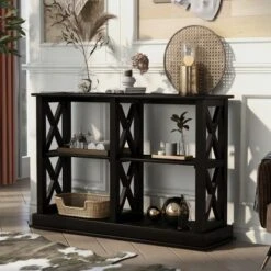 Accent Console Table With 3-Tier Open Storage Spaces-ModernLuxe -Lush Living Store GUEST fa13b47f b9e1 43fe 9bea 25d76ff3911d