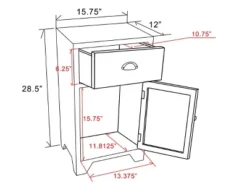 LuxenHome Wood Farmhouse 1-Drawer 1-Door Side Table With Storage. -Lush Living Store GUEST fa74afa1 971b 41ca 832f bb74e0742f5d
