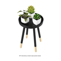 Hastings Home Round End Table – Wooden Stand With Tray Top, Black -Lush Living Store GUEST fa8241bb 378d 441c 8826 d4be8a3fb8b9