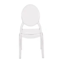 Emma And Oliver Set Of 4 Multifunctional Transparent Polycarbonate Resin Stacking Accent Chair With Extra Wide Seat For Vanity, Dining Room, Bedroom & Outdoor Events -Lush Living Store GUEST fa9a2399 0299 497f 8c71 f36b9b6576f2