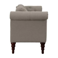 Adira 75" Traditional Fabric Settee With 2 Pillows In Brown - Lexicon 9 Adira 75" Traditional Fabric Settee With 2 Pillows In Brown - Lexicon -Lush Living Store GUEST faaff612 62a5 48e1 99dd 041c157c50c8